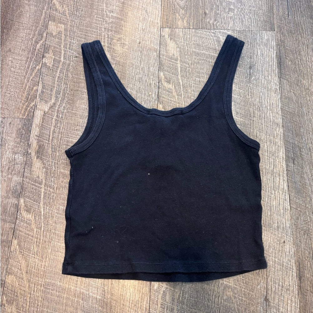 Bluenotes Black Tank Top with Ribbed Texture - Picture 2 of 2